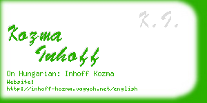 kozma inhoff business card